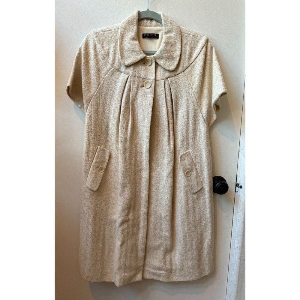 Ports ~  Luxury Designer Women's Trench Coat ~ Cream Tweed